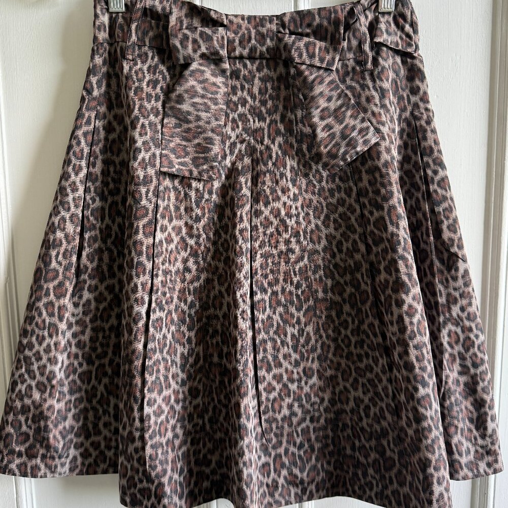 Vintage Charles Gray London Pleated Skirt - Animal Print - UK Designer